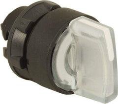 Schneider Electric - 22mm Mount Hole, 3 Position, Handle Operated, Selector Switch Only - White, Momentary (MO), Illuminated, Shock, Vibration and Water Resistant - USA Tool & Supply