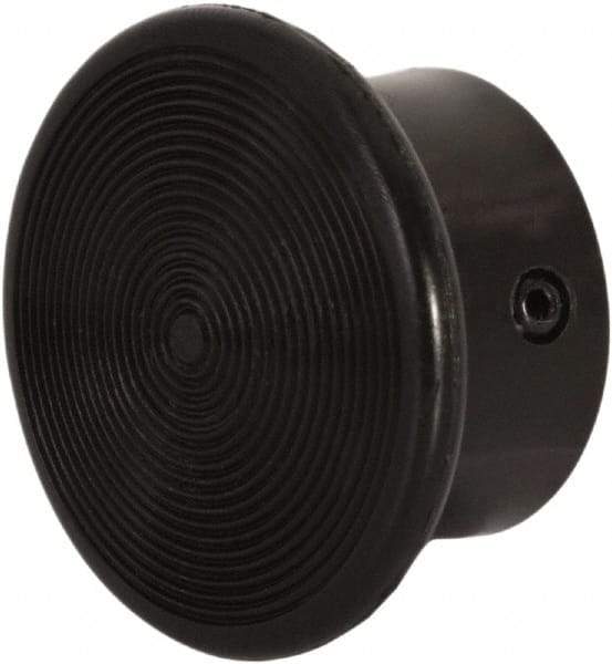 Schneider Electric - Extended Mushroom Head Pushbutton Switch 1-3/8" Screw-On Knob - Black, Round Button, Nonilluminated - USA Tool & Supply