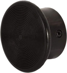 Schneider Electric - Extended Mushroom Head Pushbutton Switch 1-3/8" Screw-On Knob - Black, Round Button, Nonilluminated - USA Tool & Supply