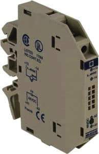 Schneider Electric - 10.5 Milliamp, NC Configuration, Interface Relay Module - DIN Rail Mount, 23 to 131°F, 48 VDC - USA Tool & Supply