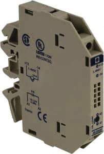 Schneider Electric - 17 Milliamp, NC Configuration, Interface Relay Module - DIN Rail Mount, 23 to 131°F, 120 to 127 Volt - USA Tool & Supply