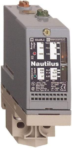 Telemecanique Sensors - G 1/4 (Female) Connector, 10 Bar Sensor, Shock and Vibration Resistant, Control Circuit Pressure Sensor - 1.378 Inch Wide, IP66, For Use with OsiSense XM - USA Tool & Supply