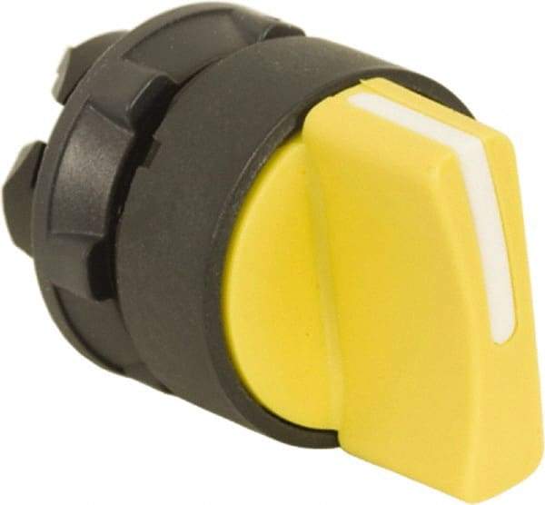 Schneider Electric - 22mm Mount Hole, 2 Position, Handle Operated, Selector Switch Only - Yellow, Maintained (MA), Nonilluminated, Shock, Vibration and Water Resistant - USA Tool & Supply