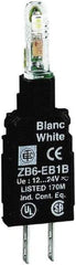 Schneider Electric - 12-24 VAC White Lens LED Indicating Light - Quick Connect Connector, Shock Resistant, Vibration Resistant - USA Tool & Supply