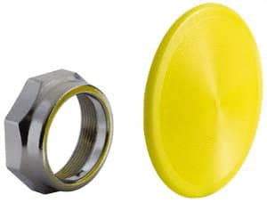Schneider Electric - Extended Mushroom Head Pushbutton Switch Knob - Yellow, Round Button - USA Tool & Supply