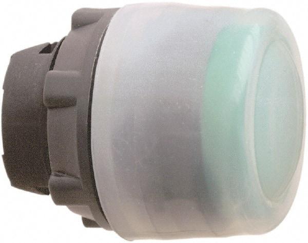 Schneider Electric - 22mm Mount Hole, Extended Straight, Pushbutton Switch Only - Round, Green Pushbutton, Nonilluminated, Momentary (MO) - USA Tool & Supply