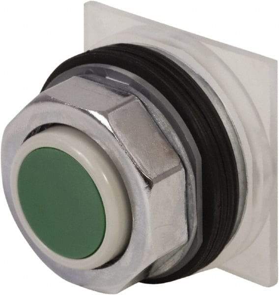 Schneider Electric - 30mm Mount Hole, Extended Straight, Pushbutton Switch Only - Green Pushbutton, Momentary (MO) - USA Tool & Supply
