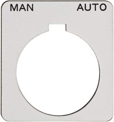 Schneider Electric - Square, Plastic Legend Plate - Manual-Auto - White Background, Black Letters, 1.22 Inch Hole Diameter, 1-3/4 Inch Square - USA Tool & Supply