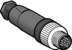 Telemecanique Sensors - 3 Amp, M12 5 Pin Male Straight Field Attachable Connector Sensor and Receptacle - 30 VAC, 36 VDC, IP67 Ingress Rating - USA Tool & Supply