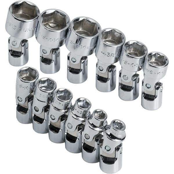 SK - 1/4" Drive Standard Socket Set - 5 to 15mm, Metric Measurement Standard - USA Tool & Supply