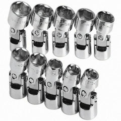 SK - 3/8" Drive Standard Socket Set - 10 to 19mm, Metric Measurement Standard - USA Tool & Supply
