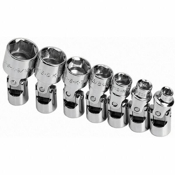 SK - 1/4" Drive Standard Socket Set - 3/16 to 9/16", Inch Measurement Standard - USA Tool & Supply