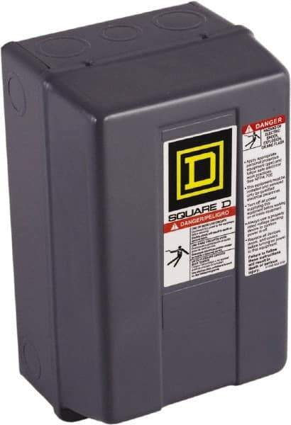 Square D - 1 NEMA Rated, 3 Pole, Electrically Held Lighting Contactor - 30 A (Tungsten), 208 VAC at 60 Hz - USA Tool & Supply