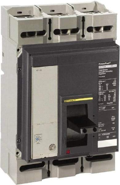 Square D - 800 Amp, 600 VAC, 3 Pole, Panel Mount Molded Case Circuit Breaker - Electronic Trip, Multiple Breaking Capacity Ratings, 3/0 AWG - USA Tool & Supply