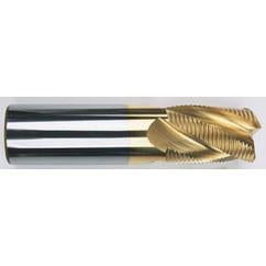 1/4" Dia. - 2-1/2 OAL - Chip Breaker-Solid CBD - TiCN-Single End Roughing End Mill - 4 FL - USA Tool & Supply