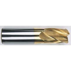 5/8" Dia. - 3-1/2 OAL - Chip Breaker-Solid CBD - TiN-Single End Roughing End Mill - 4 FL - USA Tool & Supply