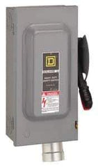 Square D - 60 Amp, 600 VAC, 3 Pole Nonfused Safety Switch - NEMA 12, 30 hp at 600 VAC (Single Phase), 60 hp at 600 VAC (Triple Phase) - USA Tool & Supply