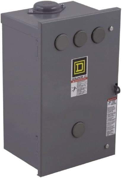 Square D - 3R NEMA Rated, 4 Pole, Electrically Held Lighting Contactor - 20 A (Tungsten), 30 A (Fluorescent), 110 VAC at 50 Hz, 120 VAC at 60 Hz, 4NO Contact Configuration - USA Tool & Supply