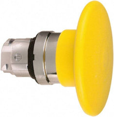 Schneider Electric - 22mm Mount Hole, Extended Mushroom Head, Pushbutton Switch Only - Round, Yellow Pushbutton, Nonilluminated, Momentary (MO) - USA Tool & Supply