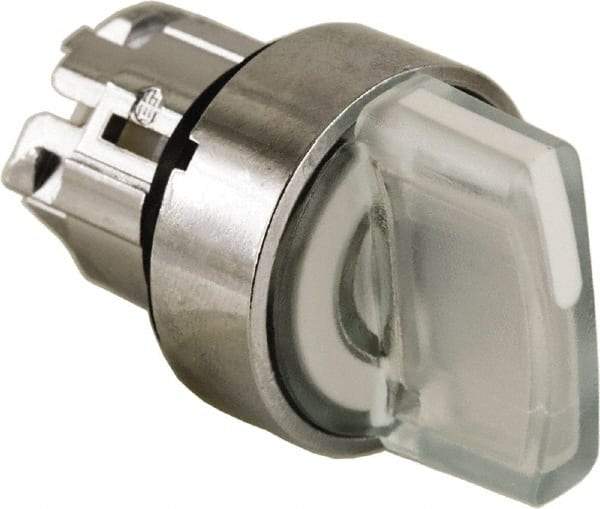 Schneider Electric - 22mm Mount Hole, 2 Position, Handle Operated, Selector Switch - White, Momentary (MO), Illuminated, Shock, Vibration and Water Resistant - USA Tool & Supply