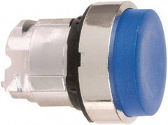 Schneider Electric - 22mm Mount Hole, Extended Straight, Pushbutton Switch Only - Round, Blue Pushbutton, Nonilluminated, Momentary (MO) - USA Tool & Supply