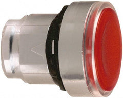 Schneider Electric - 22mm Mount Hole, Flush, Pushbutton Switch Only - Round, Red Pushbutton, Illuminated, Maintained (MA) - USA Tool & Supply