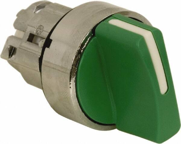 Schneider Electric - 22mm Mount Hole, 2 Position, Handle Operated, Selector Switch - Green, Maintained (MA), Nonilluminated, Shock, Vibration and Water Resistant - USA Tool & Supply