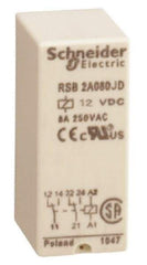 Schneider Electric - 2,000 VA Power Rating, Electromechanical Plug-in General Purpose Relay - 8 Amp at 250 VAC & 28 VDC, 2CO, 12 VDC - USA Tool & Supply