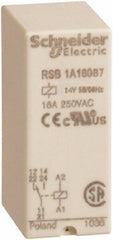 Schneider Electric - 4,000 VA Power Rating, Electromechanical Plug-in General Purpose Relay - 16 Amp at 250 VAC & 28 VDC, 1CO, 24 VAC - USA Tool & Supply