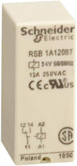 Schneider Electric - 3,000 VA Power Rating, Electromechanical Plug-in General Purpose Relay - 12 Amp at 250 VAC & 12 Amp at 28 VDC, 1CO, 24 VAC - USA Tool & Supply