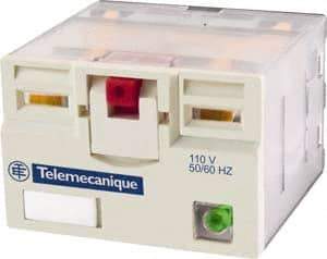 Schneider Electric - 3,750 VA Power Rating, Electromechanical Plug-in General Purpose Relay - 15 Amp at 250 VAC & 28 VDC, 4CO, 48 VAC - USA Tool & Supply