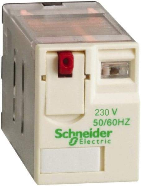 Schneider Electric - 3,750 VA Power Rating, Electromechanical Plug-in General Purpose Relay - 15 Amp at 250 VAC & 28 VDC, 2CO, 230 VAC - USA Tool & Supply