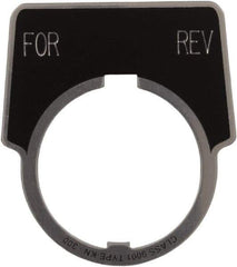 Schneider Electric - Aluminum Legend Plate - Forward-Reverse - Black Background, 30mm Hole Diameter, 1-3/4 Inch Wide - USA Tool & Supply