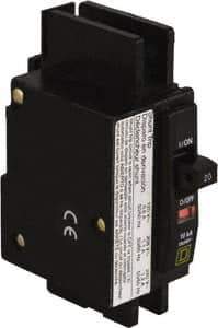 Square D - 20 Amp, 240 VAC, 1 Pole, Panel Mount Miniature Circuit Breaker - 14-2 AWG - USA Tool & Supply