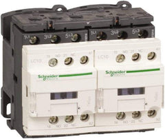 Schneider Electric - 3 Pole, 24 Coil VDC, 12 Amp at 440 VAC, Reversible IEC Contactor - 1 Phase hp: 1 at 115 VAC, 2 at 230/240 VAC, 3 Phase hp: 10 at 575/600 VAC, 3 at 200/208 VAC, 3 at 230/240 VAC, 7.5 at 460/480 VAC - USA Tool & Supply