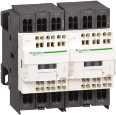 Schneider Electric - 3 Pole, 24 Coil VDC, 12 Amp at 440 VAC, Reversible IEC Contactor - 1 Phase hp: 1 at 115 VAC, 2 at 230/240 VAC, 3 Phase hp: 10 at 575/600 VAC, 3 at 200/208 VAC, 3 at 230/240 VAC, 7.5 at 460/480 VAC - USA Tool & Supply