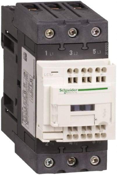 Schneider Electric - 3 Pole, 24 Coil VDC, 40 Amp at 440 VAC, Nonreversible IEC Contactor - CCC, CSA, CSA C22.2 No. 14, EN/IEC 60947-4-1, EN/IEC 60947-5-1, GOST, RoHS Compliant, UL 508, UL Listed - USA Tool & Supply