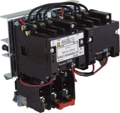 Square D - 220 Coil VAC at 50 Hz, 240 Coil VAC at 60 Hz, 27 Amp, NEMA Size 1, Reversible Open Enclosure NEMA Motor Starter - 1 Phase hp: 2 at 115 VAC, 3 at 230 VAC - USA Tool & Supply