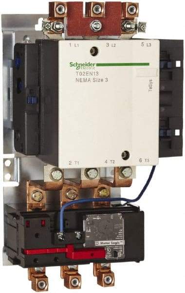 Schneider Electric - 120 Coil VAC, 270 Amp, NEMA Size 5, Nonreversible Open Enclosure NEMA Motor Starter - 3 Phase hp: 100 at 230 VAC, 200 at 460 VAC, 200 at 575 VAC, 75 at 200 VAC - USA Tool & Supply