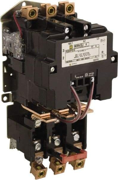 Square D - 440 Coil VAC at 50 Hz, 480 Coil VAC at 60 Hz, 135 Amp, NEMA Size 4, Nonreversible Open Enclosure NEMA Motor Starter - 3 Phase hp: 100 at 460 VAC, 100 at 575 VAC, 40 at 200 VAC, 50 at 230 VAC - USA Tool & Supply