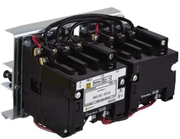 Square D - 3 Pole, 110 Coil VAC at 50 Hz and 120 Coil VAC at 60 Hz, 9 Amp NEMA Contactor - Open Enclosure, 50 Hz at 110 VAC and 60 Hz at 120 VAC - USA Tool & Supply