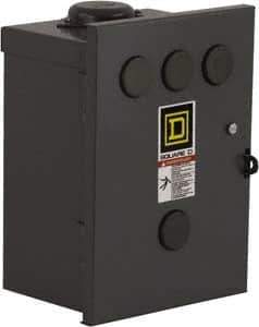 Square D - 3R NEMA Rated, 2 Pole, Electrically Held Lighting Contactor - 30 A (Tungsten), 110 VAC at 50 Hz, 120 VAC at 60 Hz - USA Tool & Supply