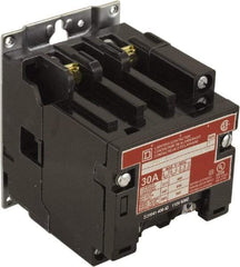 Square D - No Enclosure, 2 Pole, Electrically Held Lighting Contactor - 30 A (Tungsten), 208 VAC at 60 Hz - USA Tool & Supply