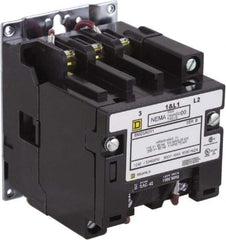 Square D - 2 Pole, 110 Coil VAC at 50 Hz and 120 Coil VAC at 60 Hz, 9 Amp NEMA Contactor - Open Enclosure, 50 Hz at 110 VAC and 60 Hz at 120 VAC - USA Tool & Supply