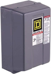 Square D - 3 Pole, 220 Coil VAC at 50 Hz, 240 Coil VAC at 60 Hz, 27 Amp NEMA Contactor - NEMA 1 Enclosure, 50 Hz at 220 VAC and 60 Hz at 240 VAC - USA Tool & Supply