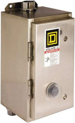 Square D - 440 Coil VAC at 50 Hz, 480 Coil VAC at 60 Hz, 45 Amp, NEMA Size 2, Nonreversible Enclosed Enclosure NEMA Motor Starter - 3 Phase hp: 10 at 200 VAC, 15 at 230 VAC, 25 at 460 VAC, 25 at 575 VAC, 4x Enclosure Rating - USA Tool & Supply