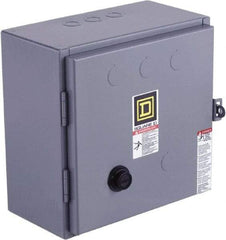 Square D - 208 Coil VAC at 60 Hz, 9 Amp, Reversible Enclosed Enclosure NEMA Motor Starter - 1-1/2 hp at 1 Phase, 1 Enclosure Rating - USA Tool & Supply