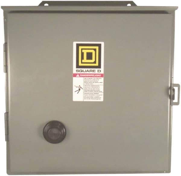 Square D - 120 Coil VAC at 60 Hz, 480 Coil VAC at 60 Hz, 27 Amp, NEMA Size 1, Reversible Enclosed Enclosure NEMA Motor Starter - 3 Phase hp: 10 at 460 VAC, 10 at 575 VAC, 7-1/2 at 200 VAC, 7-1/2 at 230 VAC, 12 Enclosure Rating - USA Tool & Supply