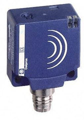 Telemecanique Sensors - NPN, 10 to 15mm Detection, Flat, Inductive Proximity Sensor - 3 Wires, IP67, 12 to 24 VDC, 26mm Wide - USA Tool & Supply