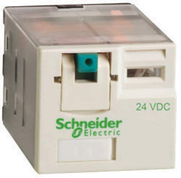 Schneider Electric - 3,750 VA Power Rating, Electromechanical Plug-in General Purpose Relay - 15 Amp at 250 VAC & 28 VDC, 4CO, 24 VDC - USA Tool & Supply